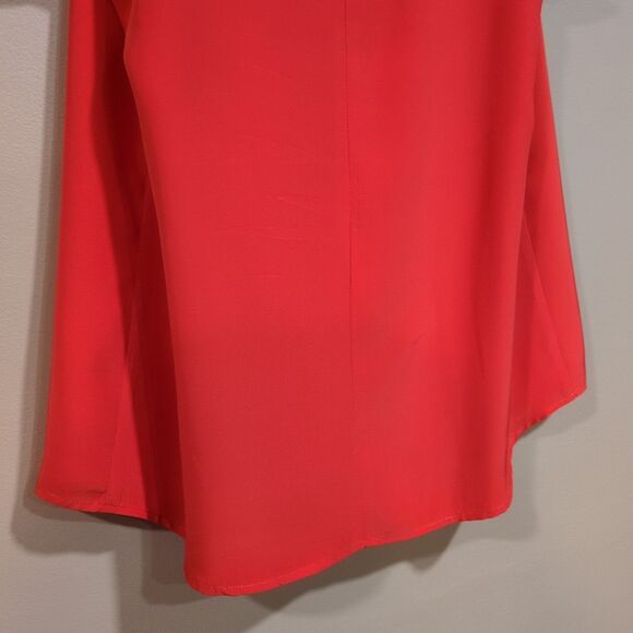 Britt Ryan 100% Silk Ruffle Tank Top Blouse Orange Sleeveless Office Womens M - Picture 5 of 10